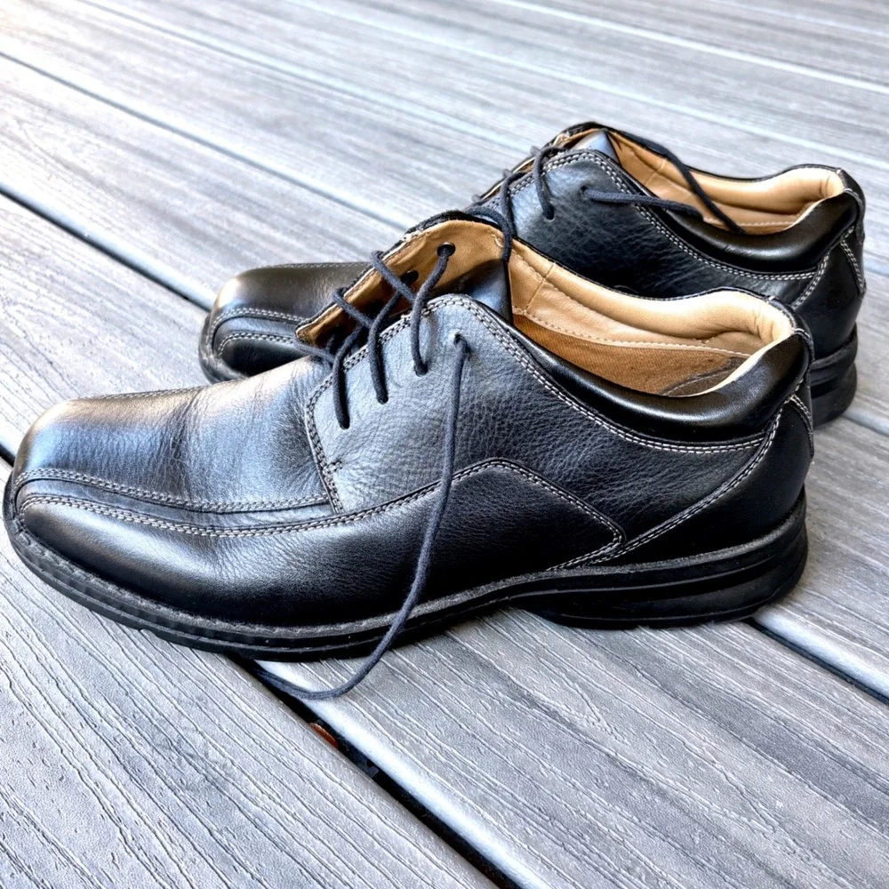 Dockers  11.5W Dress Shoes Black Prostyle All Motion Comfort Leather Oxfords